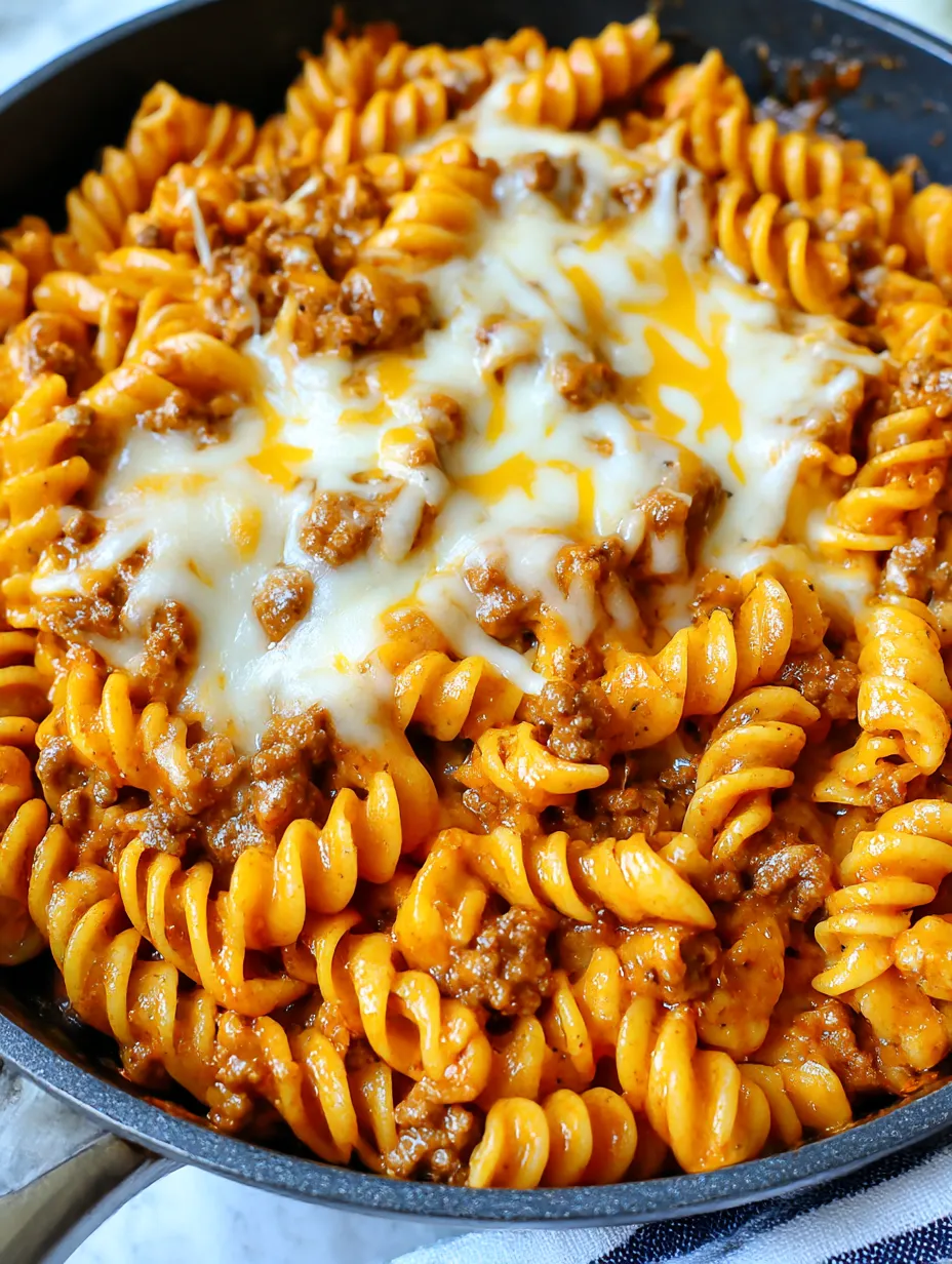 Ein Bild von einer Lasagna mit K&auml;se, Rindfleisch und Penne.