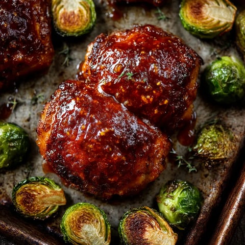 Eine Schüssel mit gegrilltem Hühnchen und Brussels Sprouts, die in einem Bodenfleischteller mit Hühnchenbrühe und Honey Mustard zubereitet wurden.